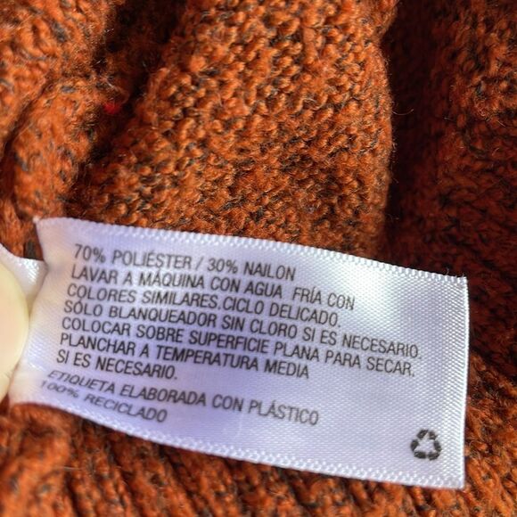 Ava & Vic Burnt Orange Cozy Knit Women's Pullover V-Neck Sweater (Size: 14) - Picture 9 of 11